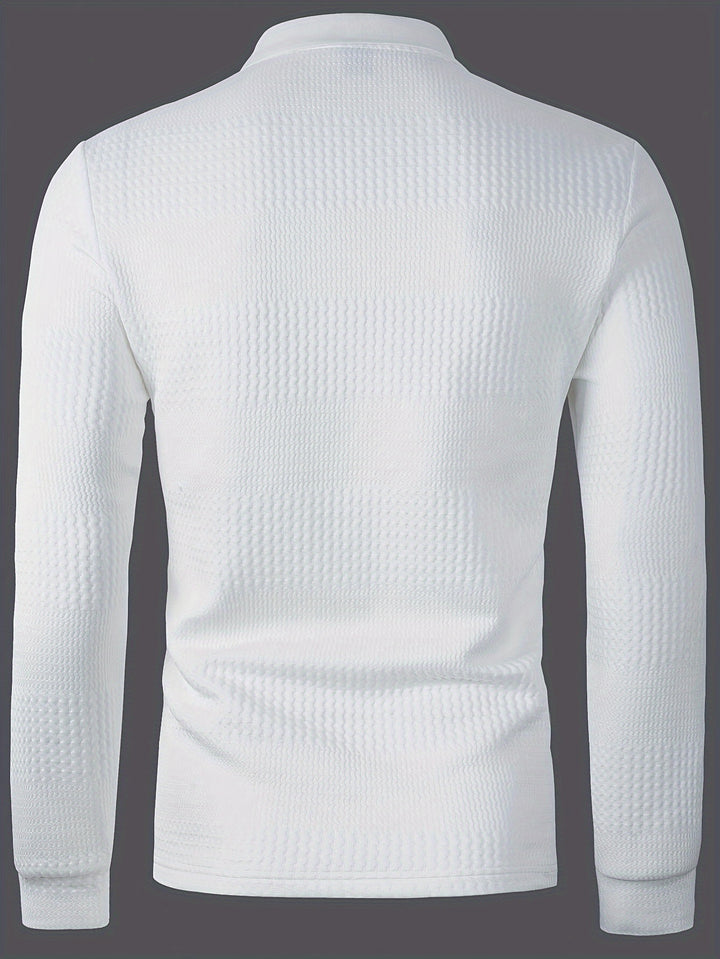 Dietrich | Strukturiertes Langarm-Poloshirt