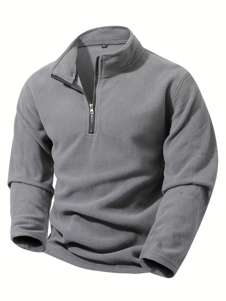 Bernd | Sportliches Stehkragen-Sweatshirt mit halbem Reißverschluss