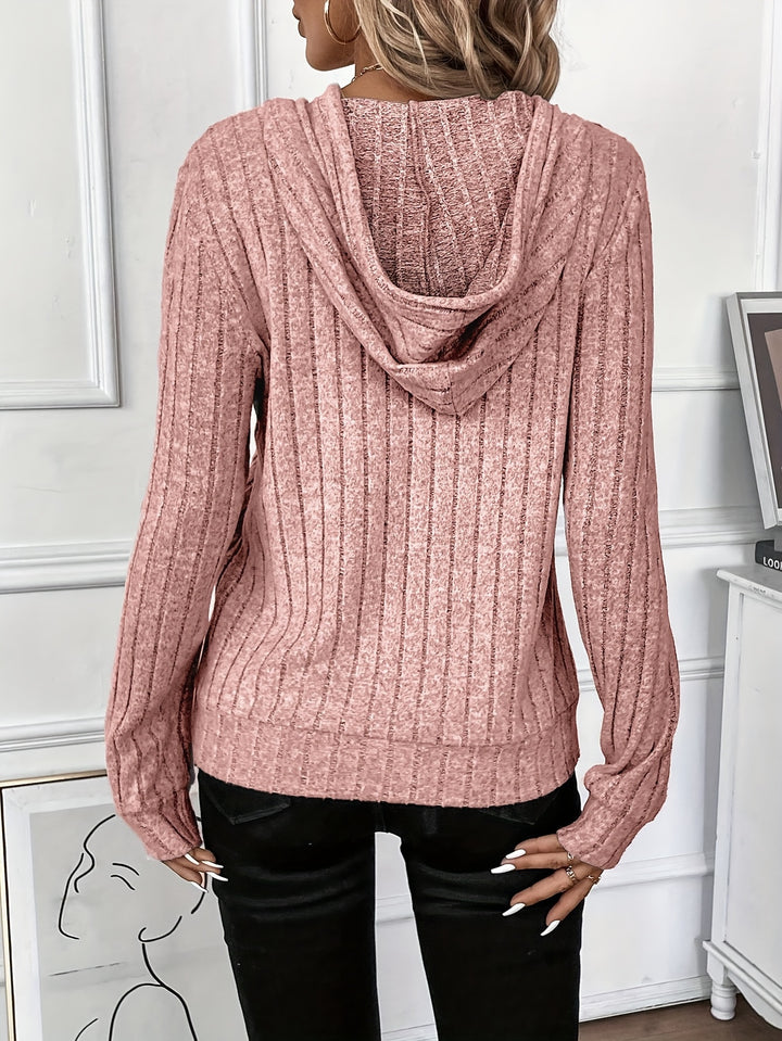 Regine | Legerer Kapuzenpullover mit feiner Rippstruktur