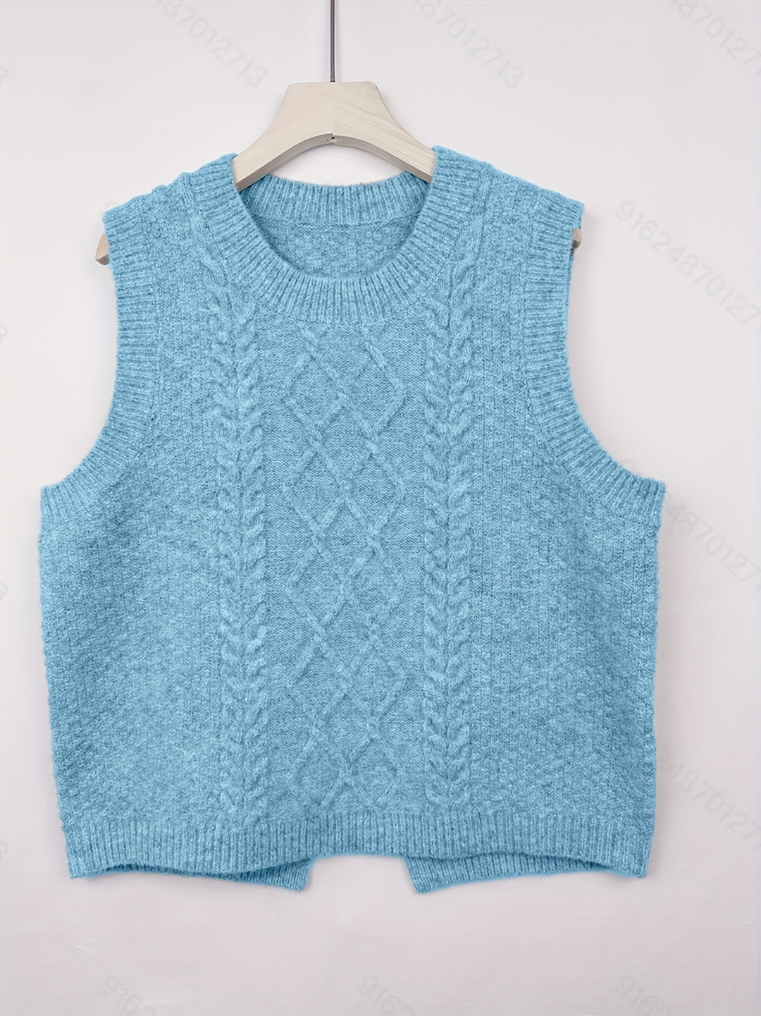 Hilde | Zopfgestrickter Pullunder mit Rundhals