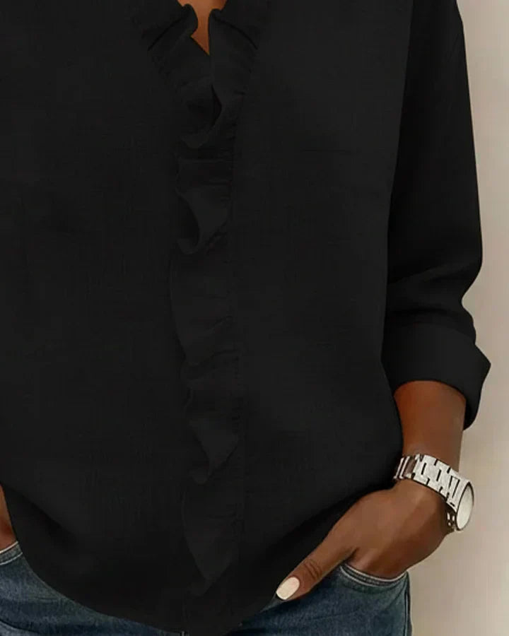 Wilma | Elegante Bluse mit Volant-Ausschnitt