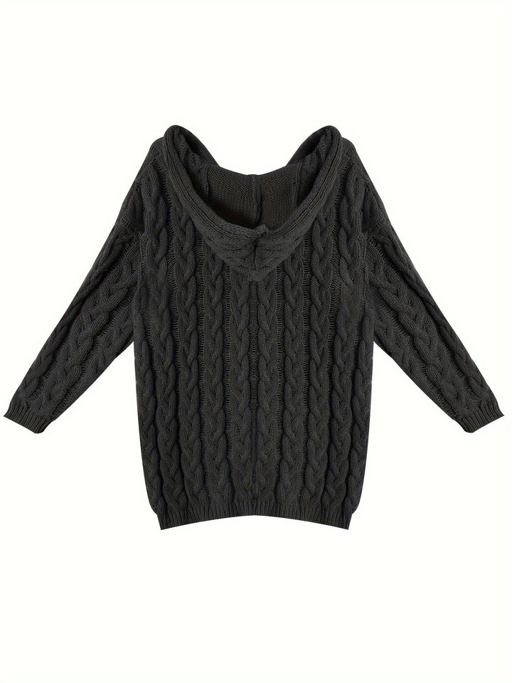 Imke | Femininer Zopfmuster-Pullover mit V-Ausschnitt