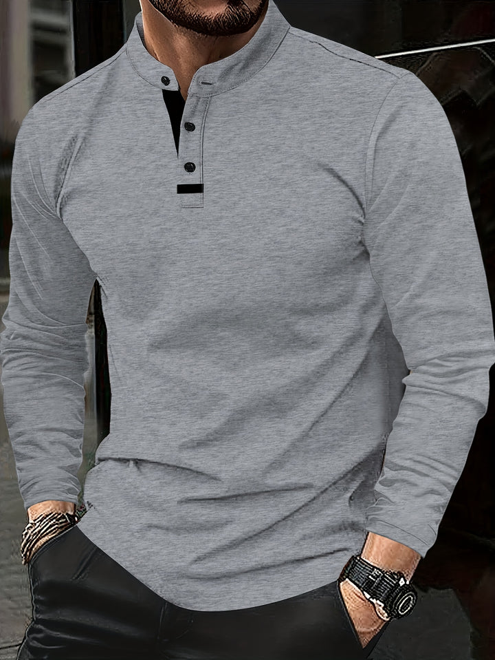 Gerd | Klassisches Langarm-Shirt mit Knopfleiste