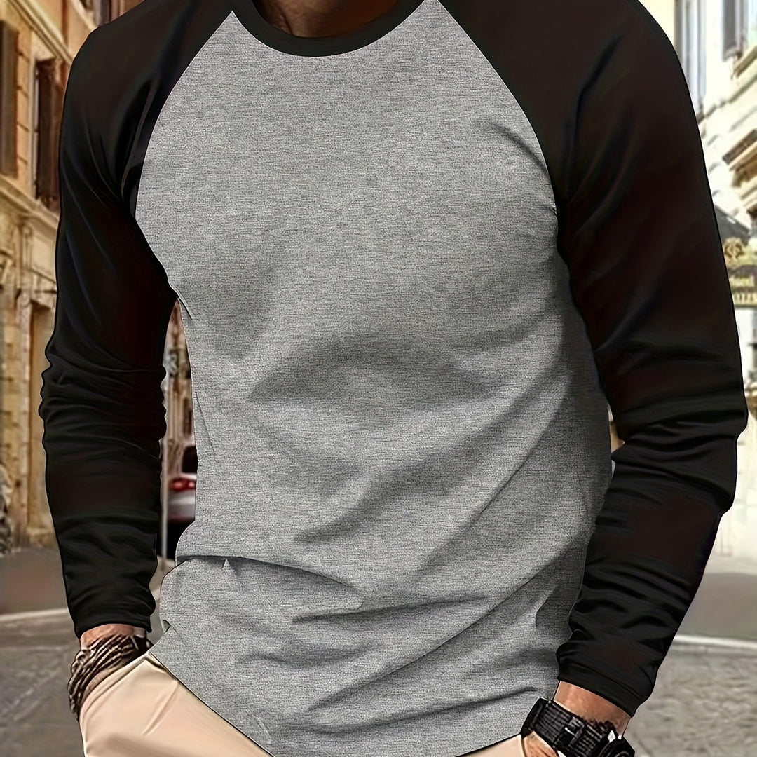 Erich | Sportliches Langarmshirt im Zweifarben-Design