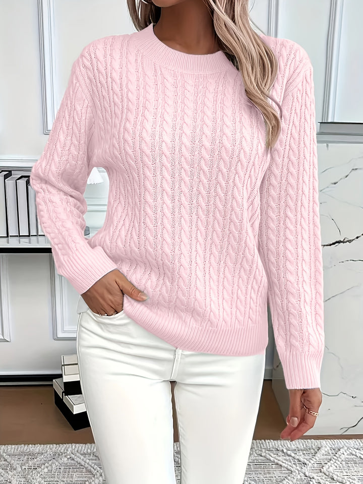 Katrin | Weich fließender Zopfmuster-Pullover