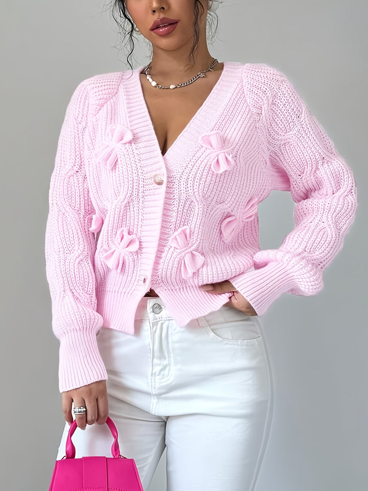 Editha | Zarte Schleifen-Strickjacke