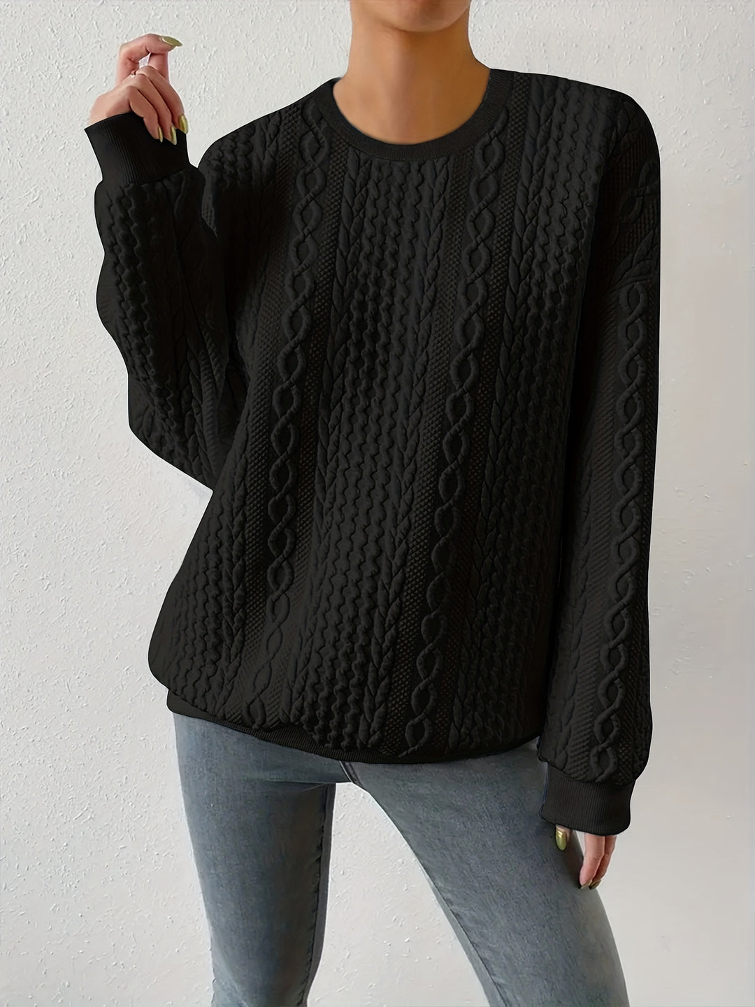 Rebekka | Strukturierter Rundhals-Pullover