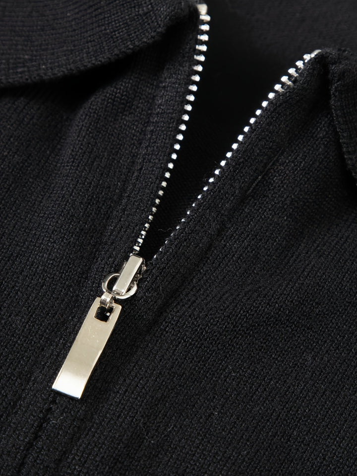 Konstantin | Eleganter Strick-Poloshirt mit Reißverschluss
