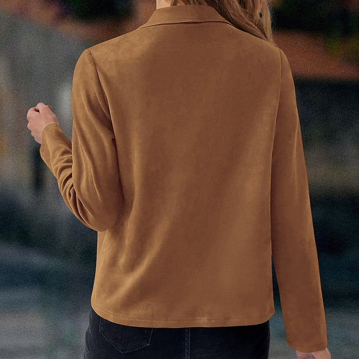 Anke | Elegante Kurzjacke mit Wasserfallkragen