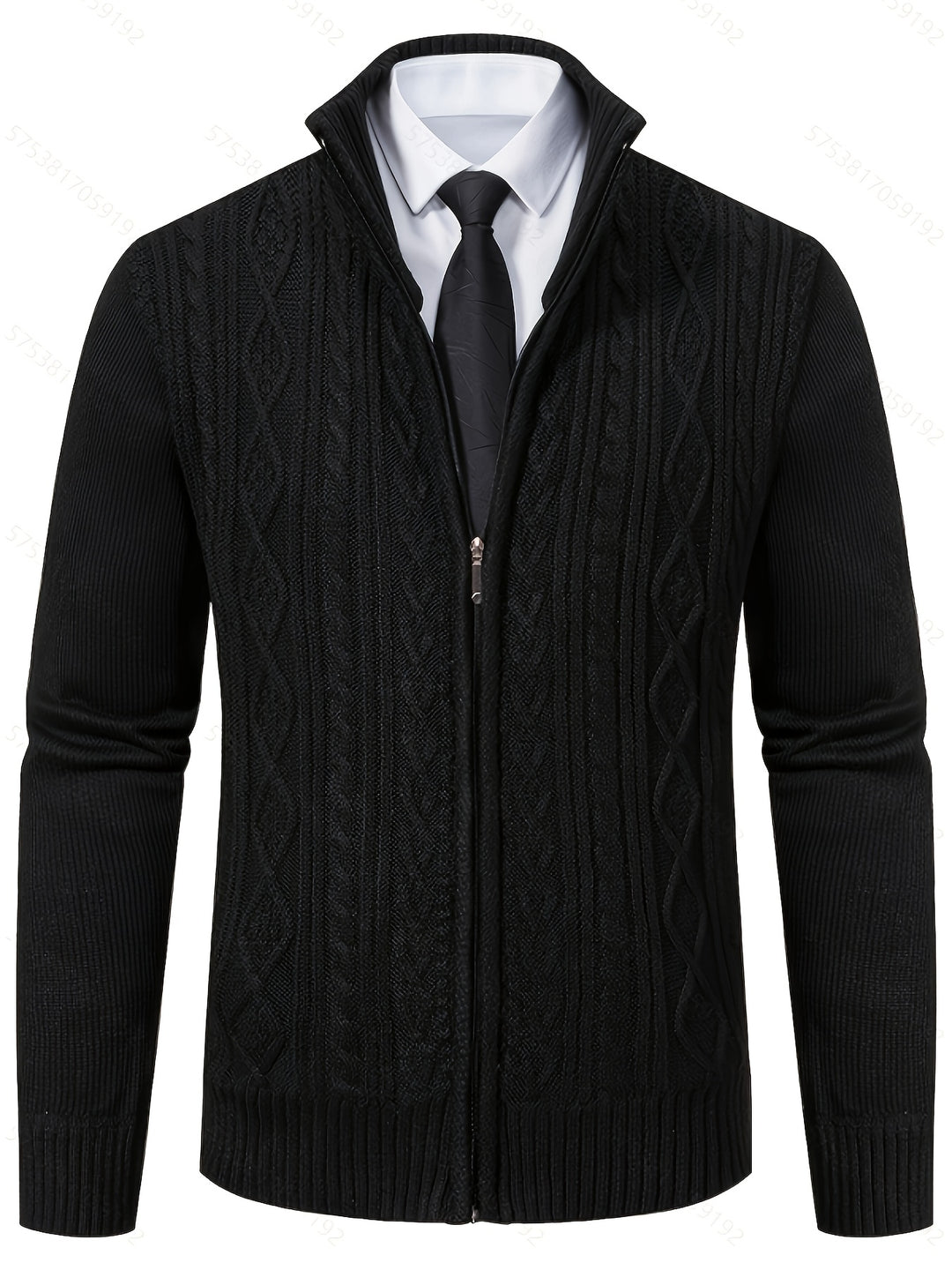 Björn | Strukturierte Strickjacke mit Stehkragen