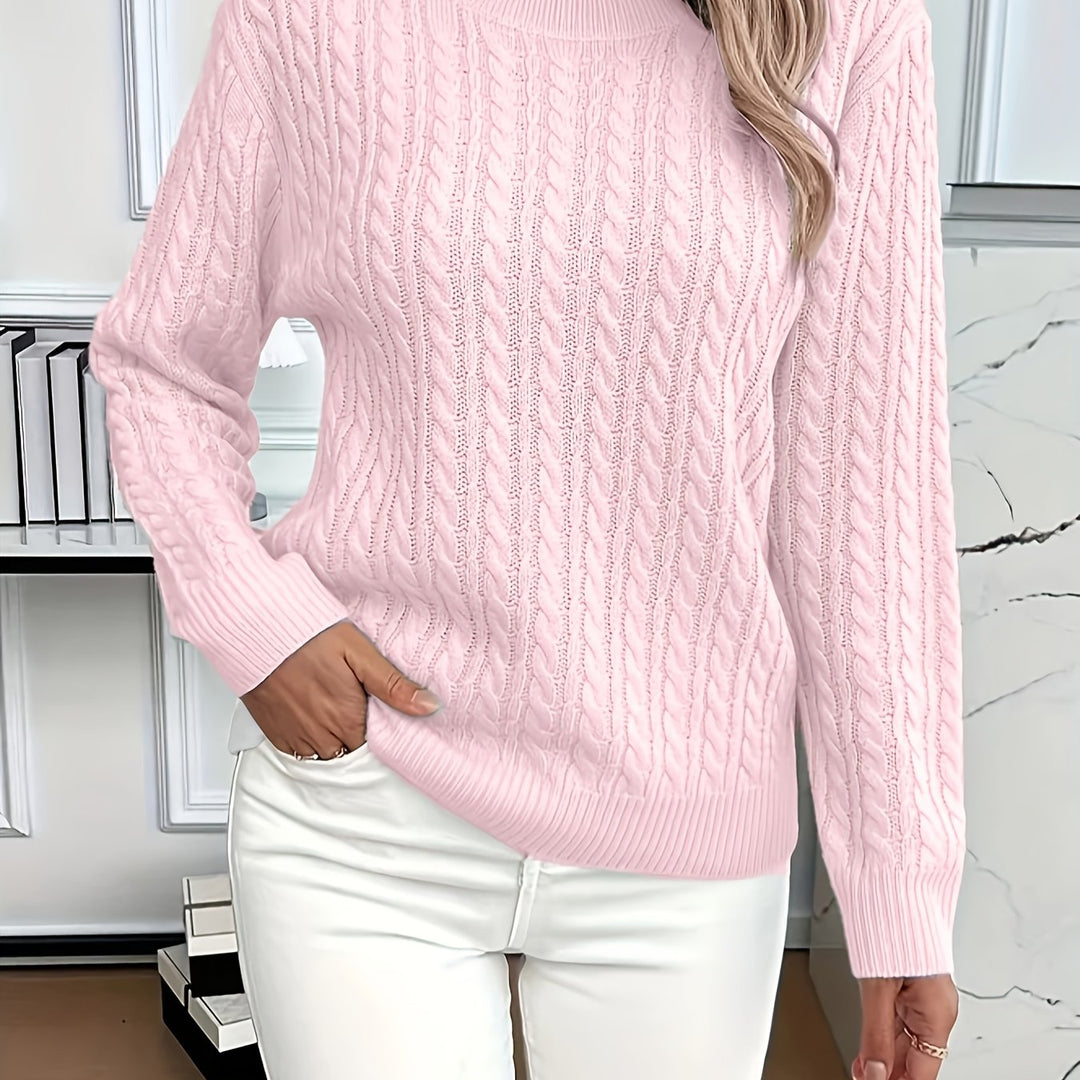 Katrin | Weich fließender Zopfmuster-Pullover