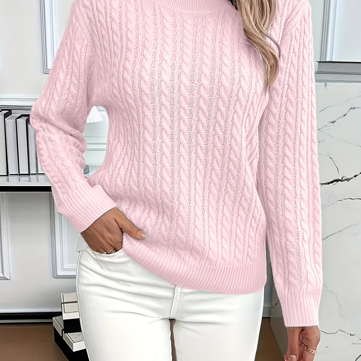 Katrin | Weich fließender Zopfmuster-Pullover