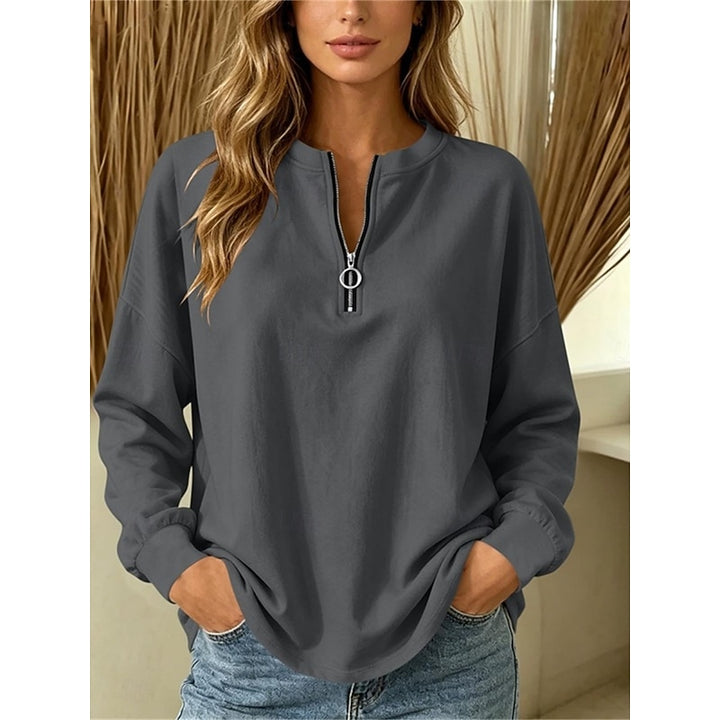 Theresa | Eleganter Pullover mit kurzem Reißverschluss