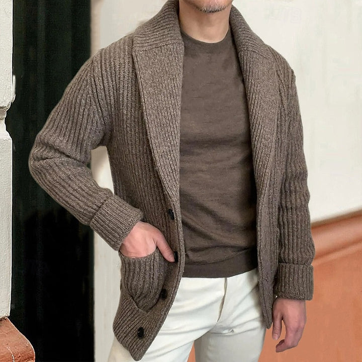Steffen | Elegante Grobstrick-Strickjacke mit Schalkragen