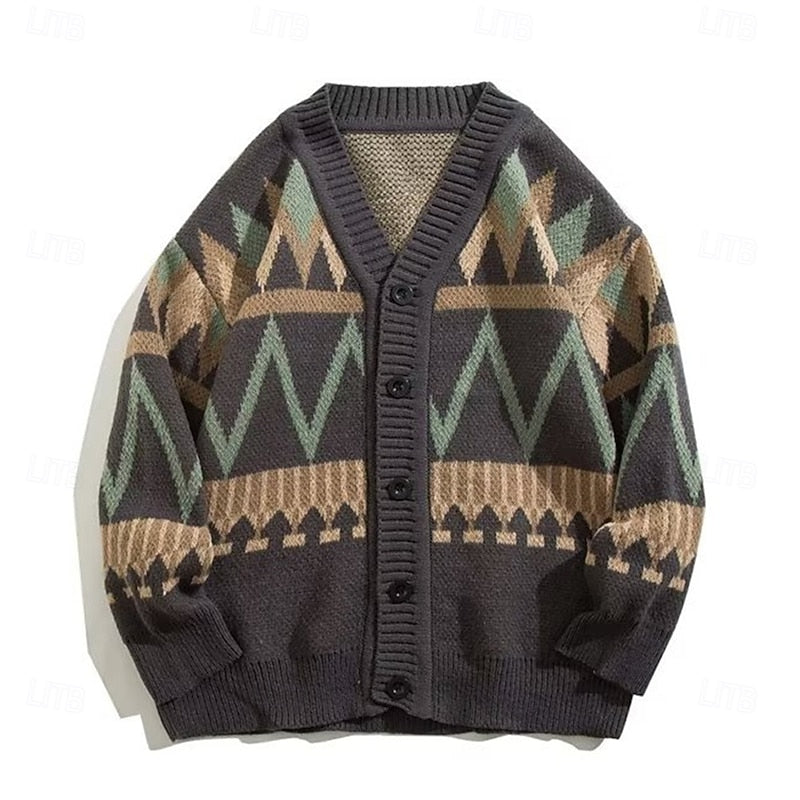 Jonathan | Weihnachtlicher Cardigan mit Zickzackmuster