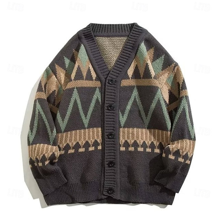 Jonathan | Weihnachtlicher Cardigan mit Zickzackmuster