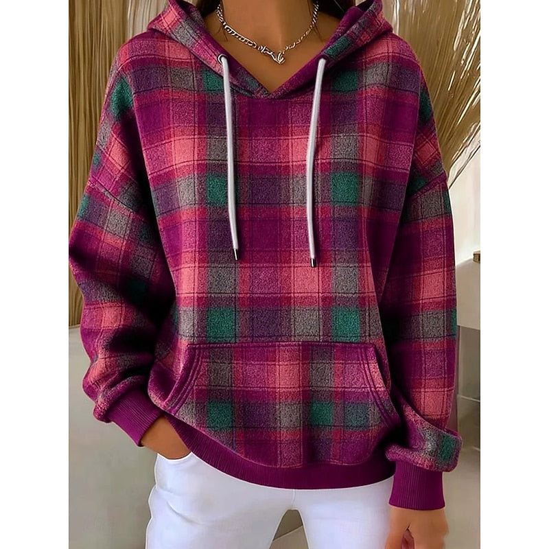 Theda | Karierter Kapuzenpullover
