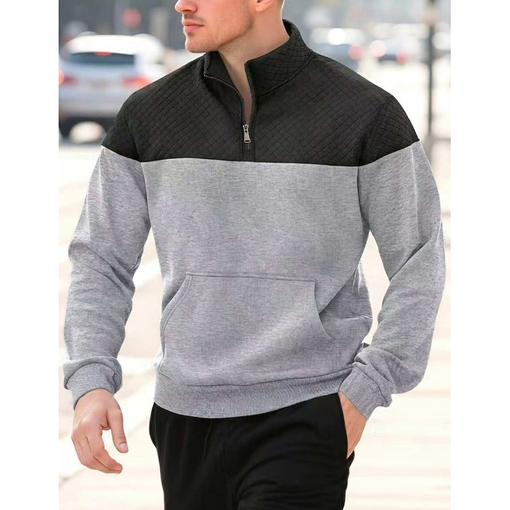Theo | Zweifarbiges Sweatshirt mit Stehkragen