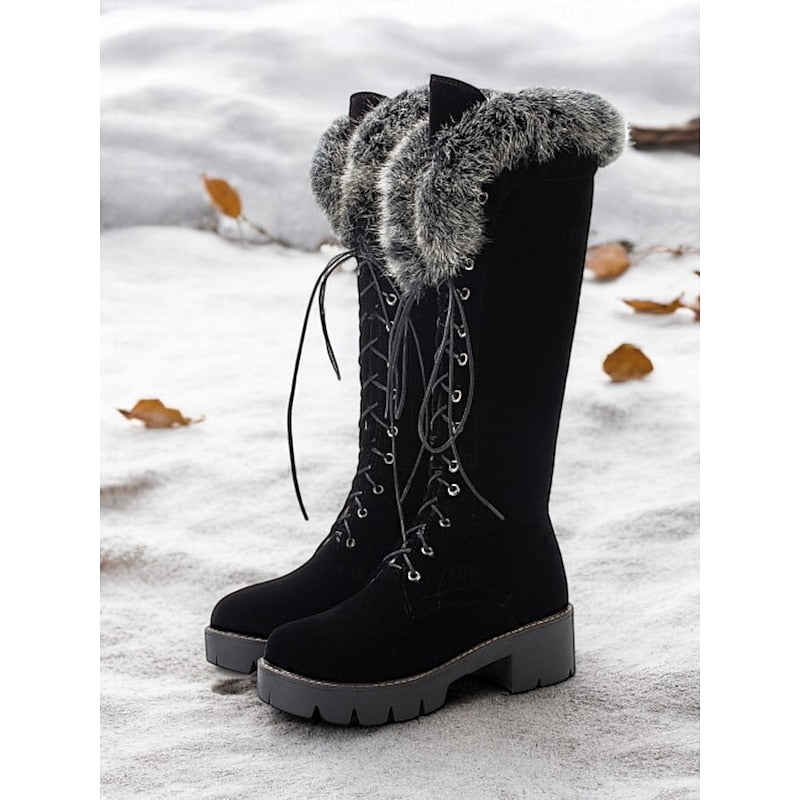 Thekla | Flauschige Winter-Schnürstiefel