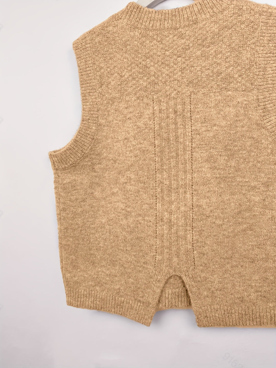 Hilde | Zopfgestrickter Pullunder mit Rundhals