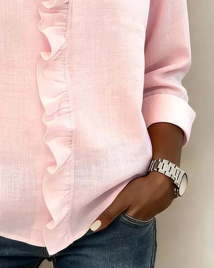 Wilma | Elegante Bluse mit Volant-Ausschnitt