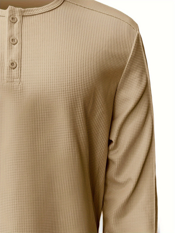 Klaus | Klassisches Henley-Shirt mit Struktur