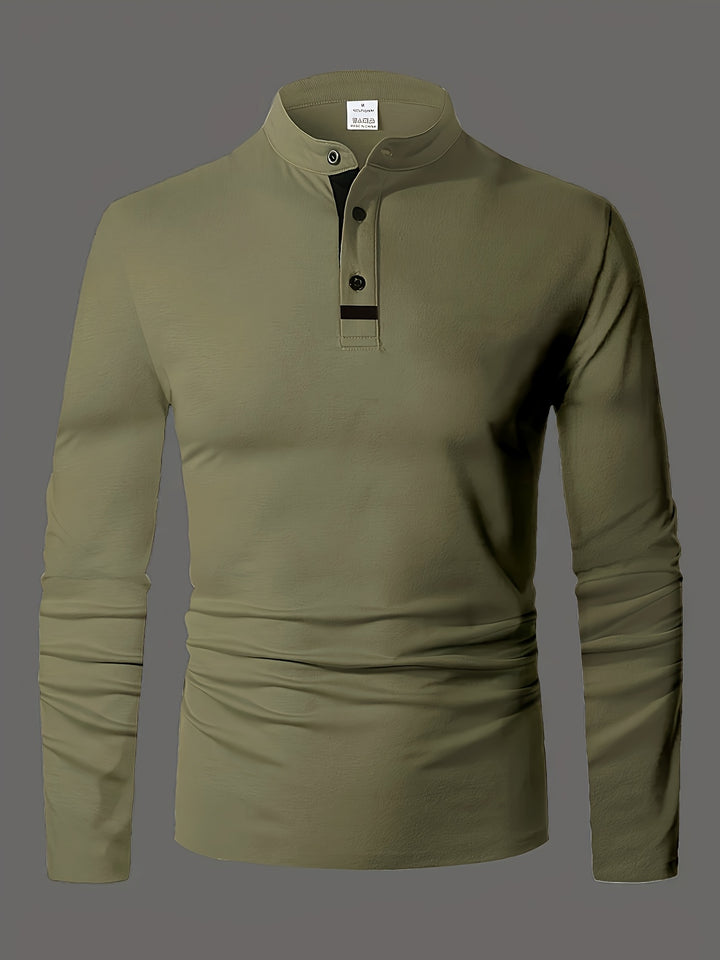 Gerd | Klassisches Langarm-Shirt mit Knopfleiste