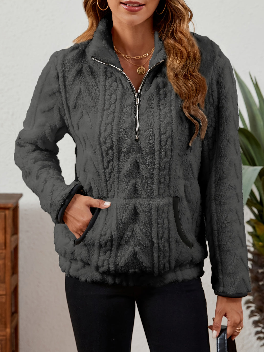 Erika | Kuscheliger Troyer-Pullover mit Stehkragen