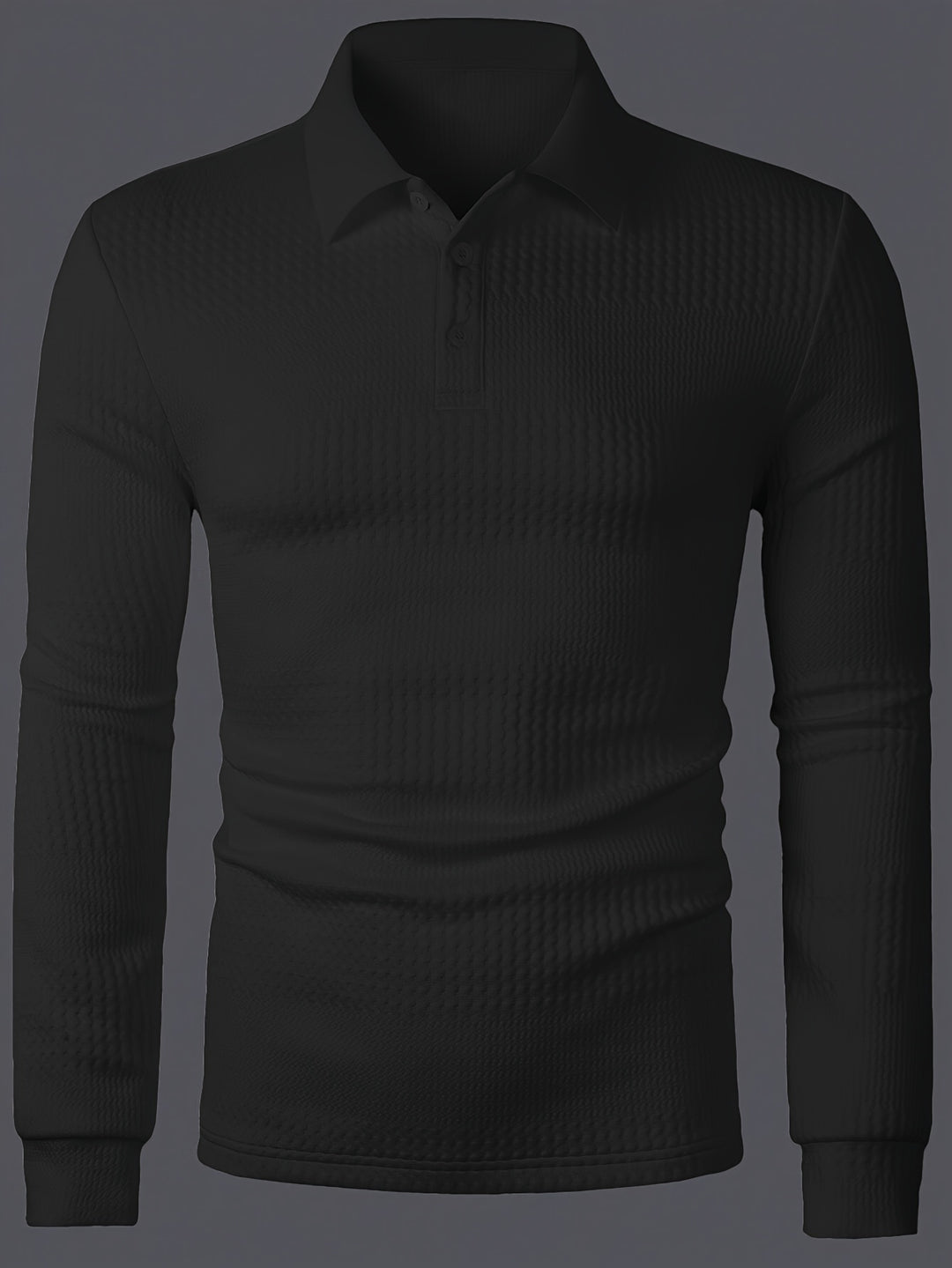 Dietrich | Strukturiertes Langarm-Poloshirt