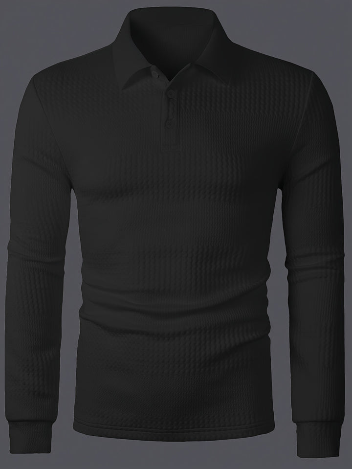 Dietrich | Strukturiertes Langarm-Poloshirt