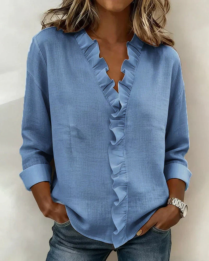 Wilma | Elegante Bluse mit Volant-Ausschnitt