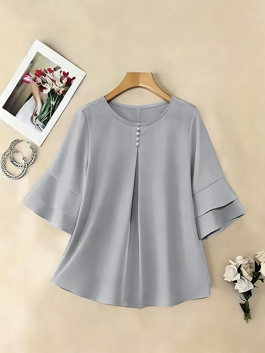 Annette | Elegante Bluse mit Volantärmeln