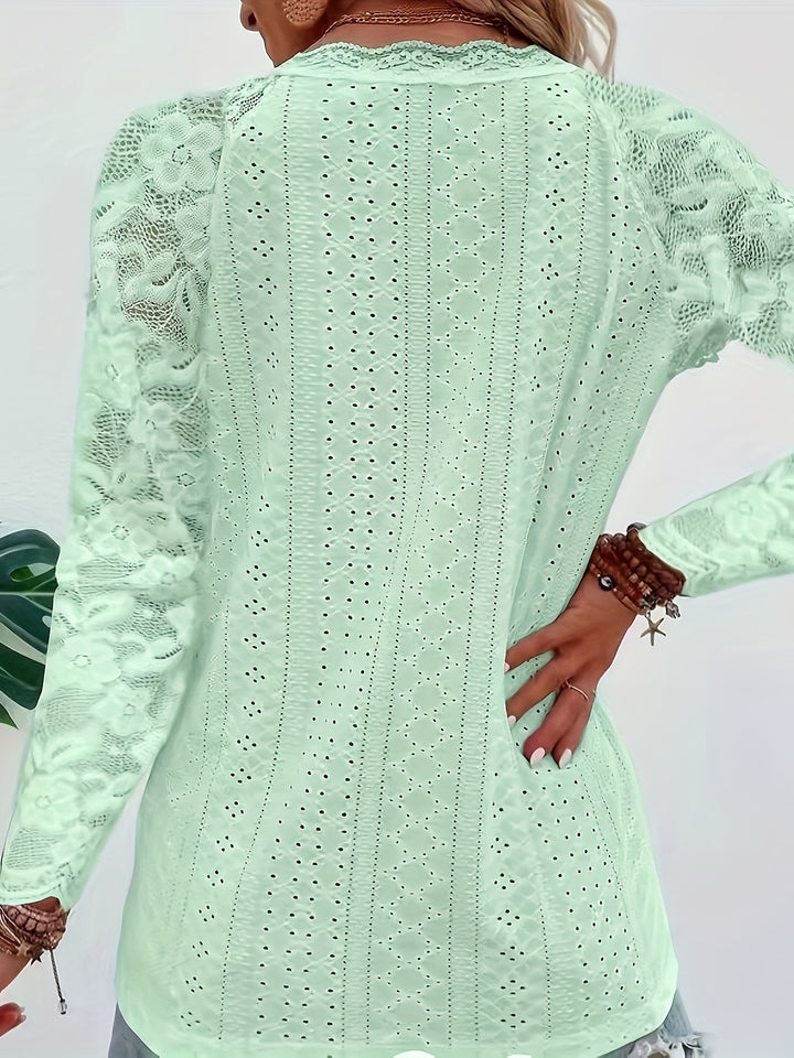 Rieke | Elegantes Spitzen-Oberteil mit Schnürausschnitt