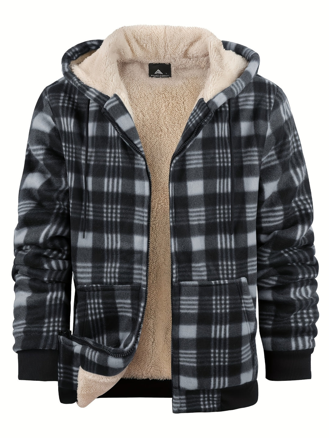Gerwin | Gefütterte Kapuzenjacke im Karo-Look