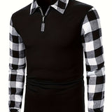 Bertram | Sportliches Karo-Poloshirt mit Half-Zip