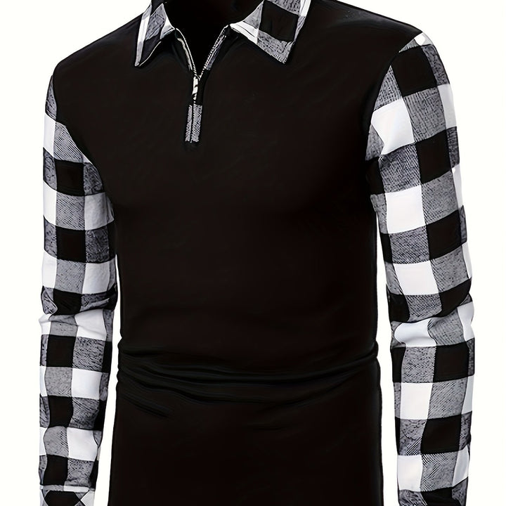 Bertram | Sportliches Karo-Poloshirt mit Half-Zip