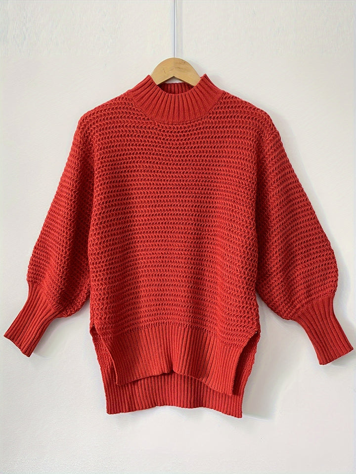 Hella | Weicher Grobstrick-Pullover mit Stehkragen