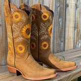 Elisabeth | Damen Bestickte Sonnenblumen Cowboystiefel