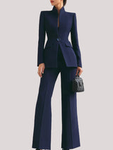 Marie | Damen Business Zweiteiler Longblazer Schlag Anzug