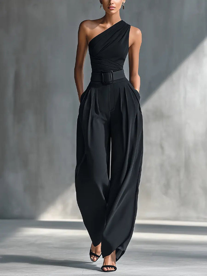 Charlotte | Damen Einteiliger Strick-Top Wide-Leg-Hosen-Set