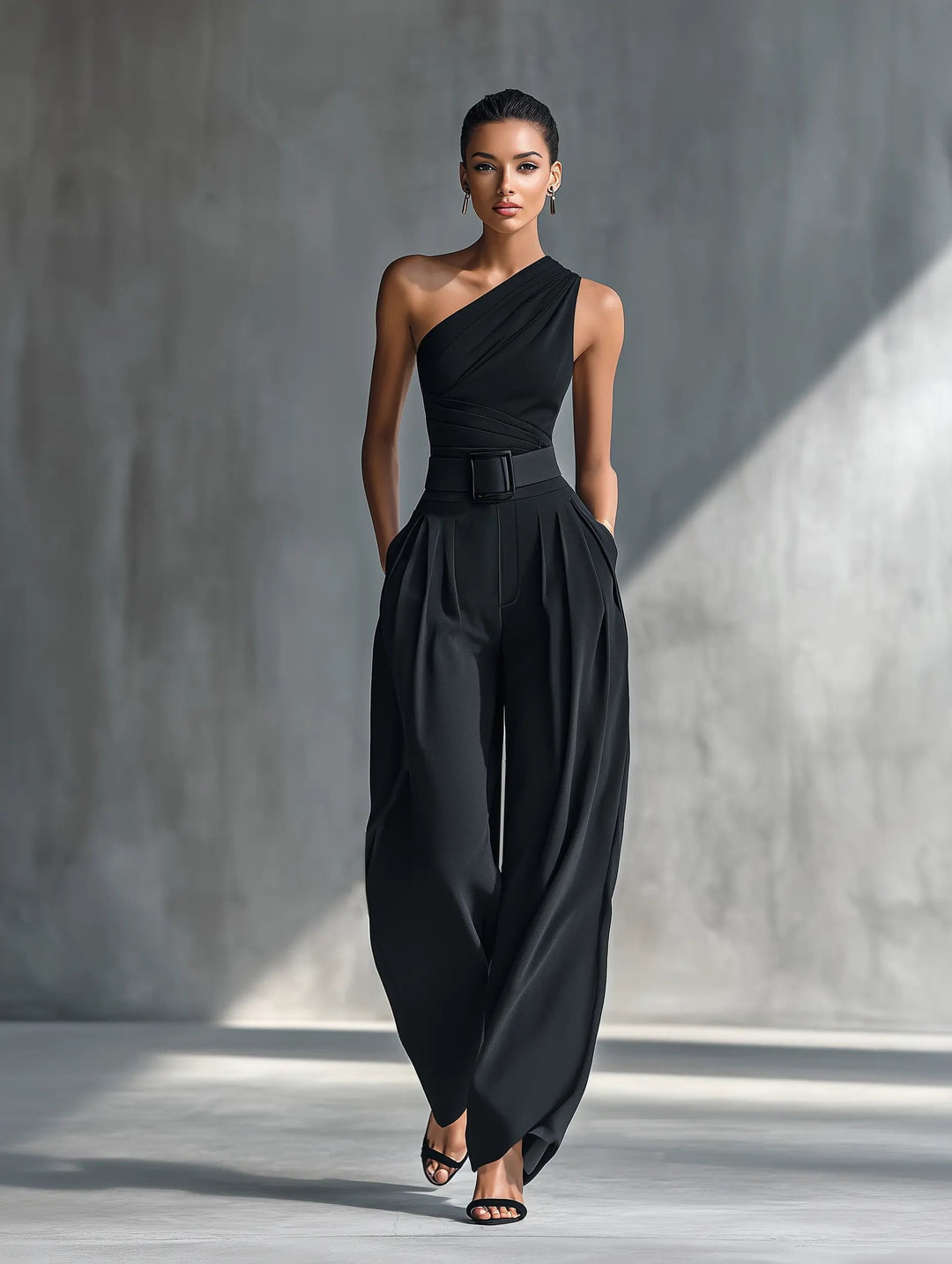 Charlotte | Damen Einteiliger Strick-Top Wide-Leg-Hosen-Set