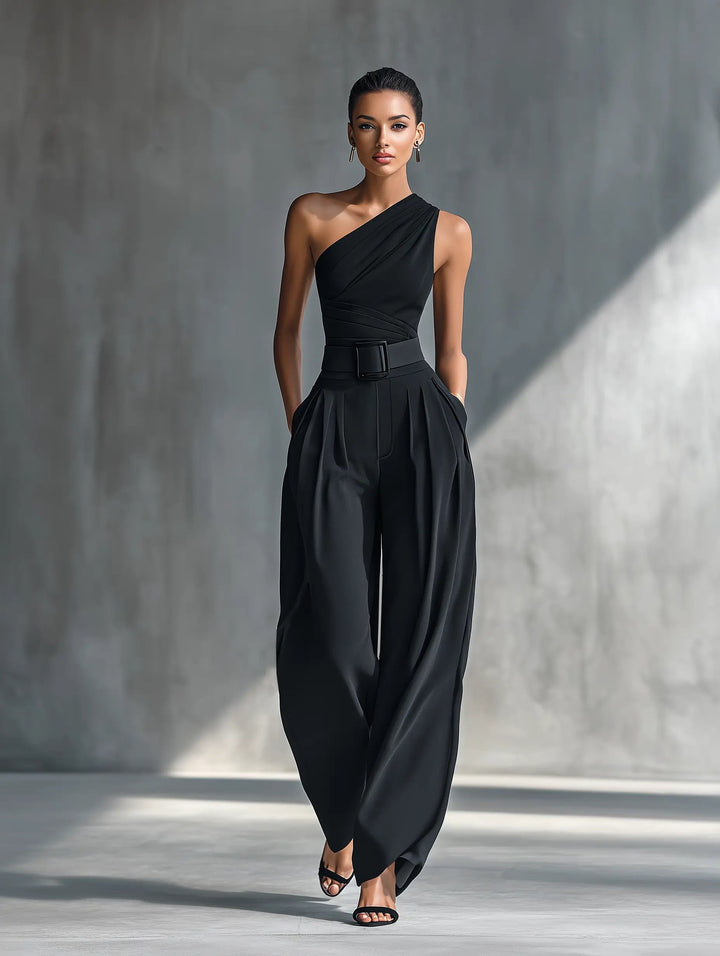 Charlotte | Damen Einteiliger Strick-Top Wide-Leg-Hosen-Set