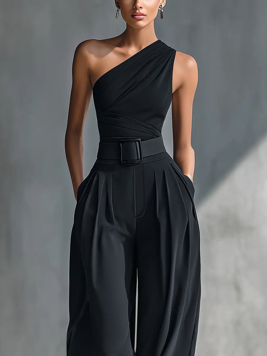Charlotte | Damen Einteiliger Strick-Top Wide-Leg-Hosen-Set