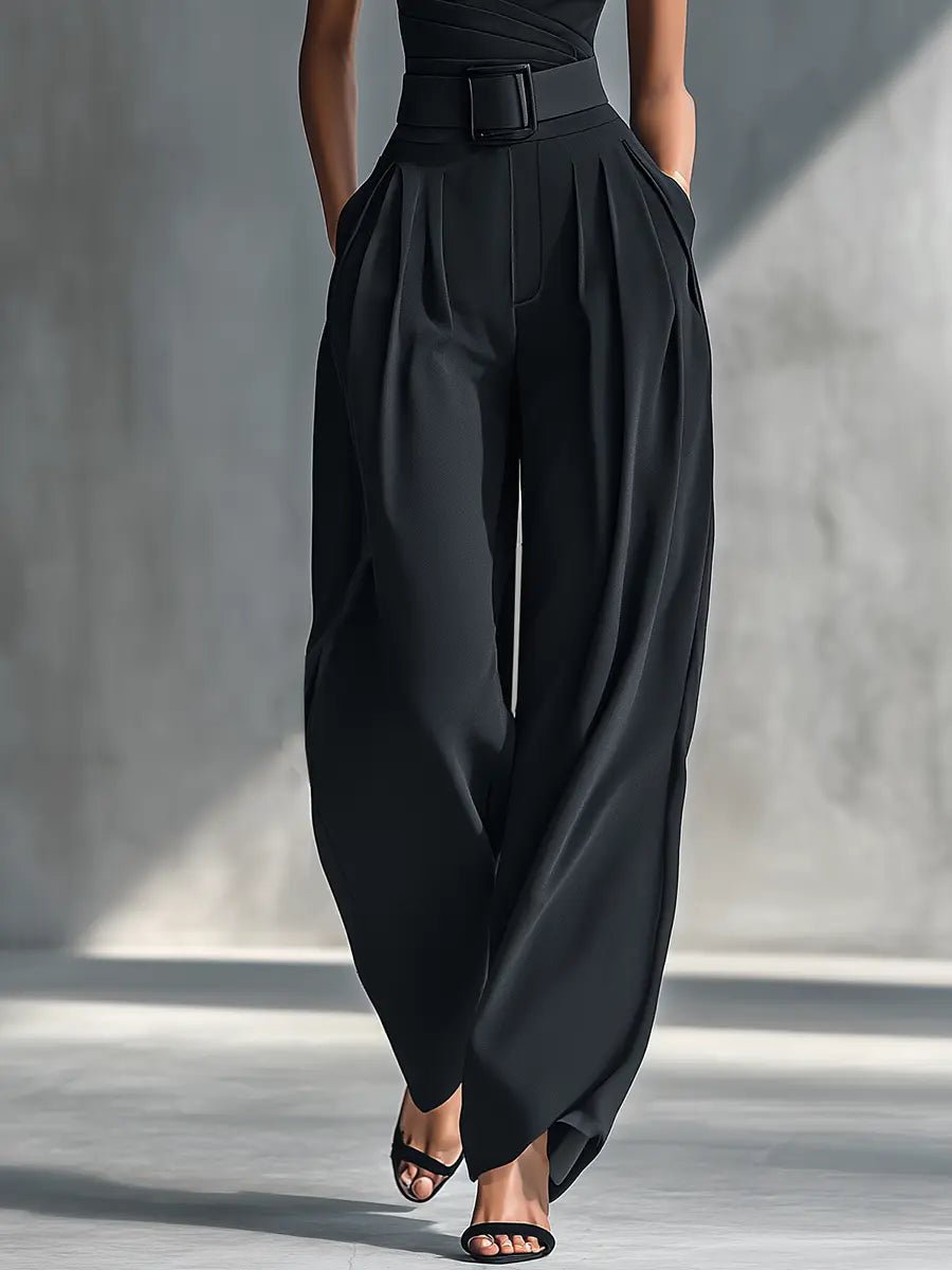 Charlotte | Damen Einteiliger Strick-Top Wide-Leg-Hosen-Set
