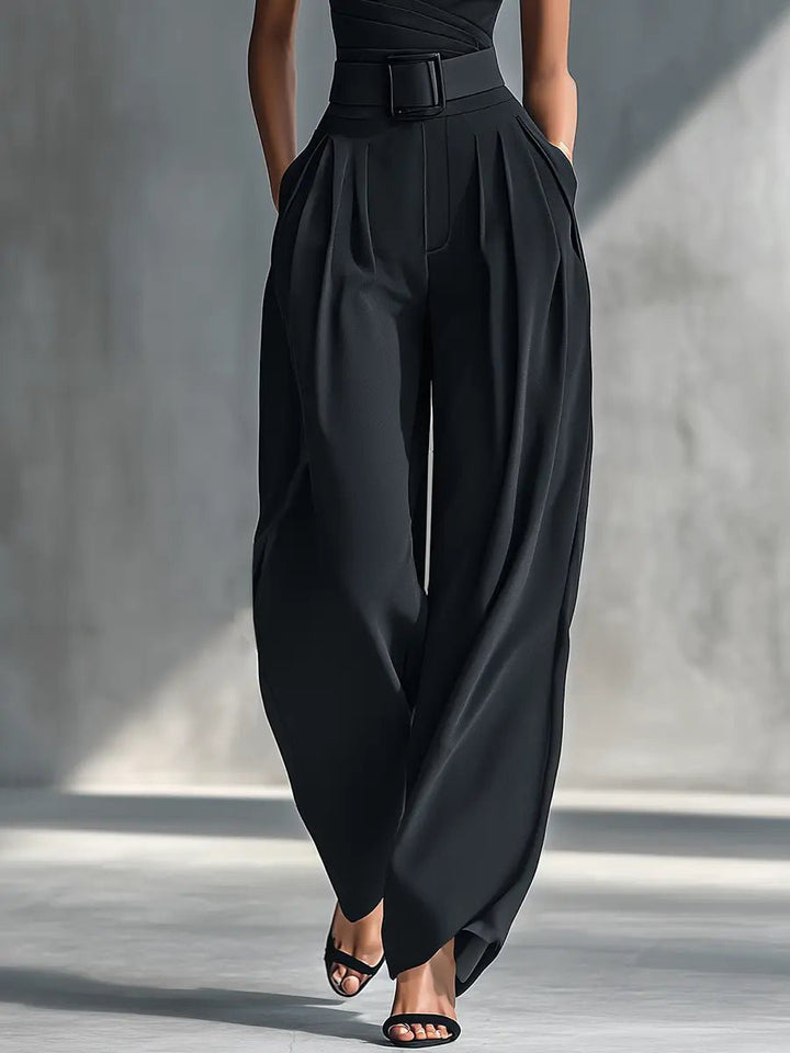 Charlotte | Damen Einteiliger Strick-Top Wide-Leg-Hosen-Set