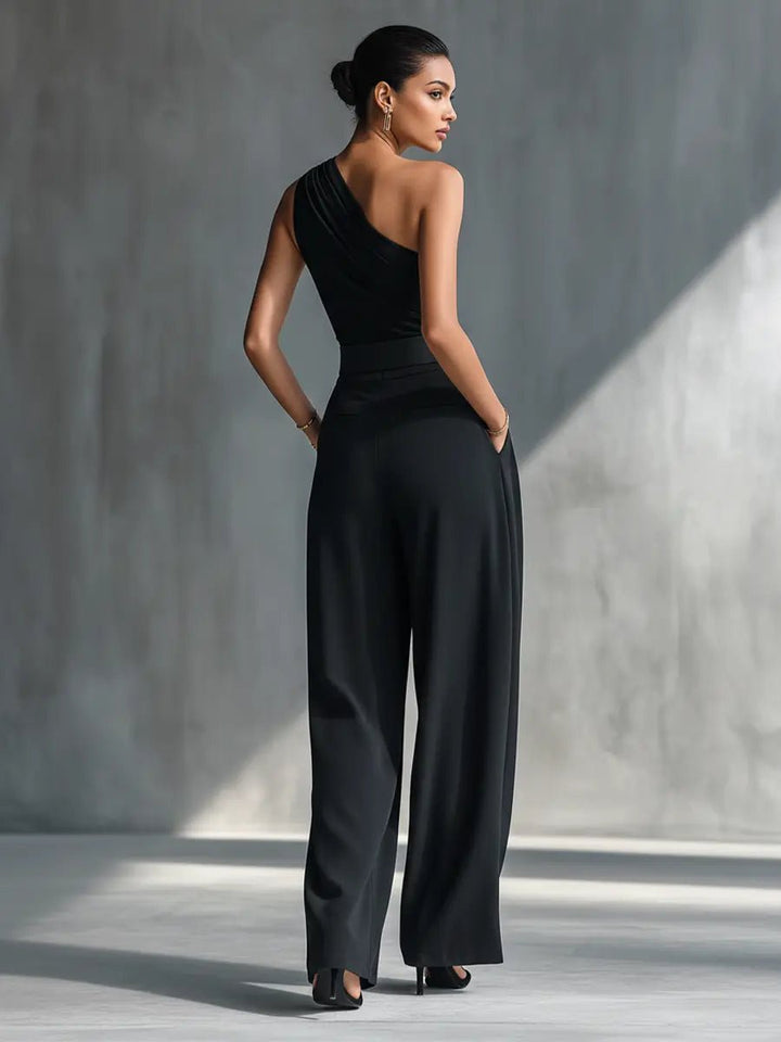 Charlotte | Damen Einteiliger Strick-Top Wide-Leg-Hosen-Set