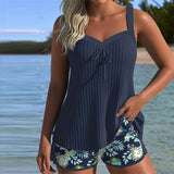 Johanna | Damen Gestreiftes Two-Piece Set Tankini mit Shorts