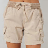 Luisa | Damen High-Waist Cargo Shorts mit Kordelzug