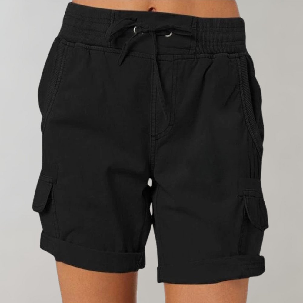 Luisa | Damen High-Waist Cargo Shorts mit Kordelzug