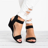 Elisabeth | Damen Keilabsatz Knöchelriemen Sandalen